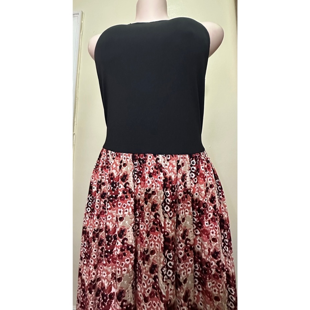NWT LOFT Black and Red Floral Dress - Picture 5 of 12